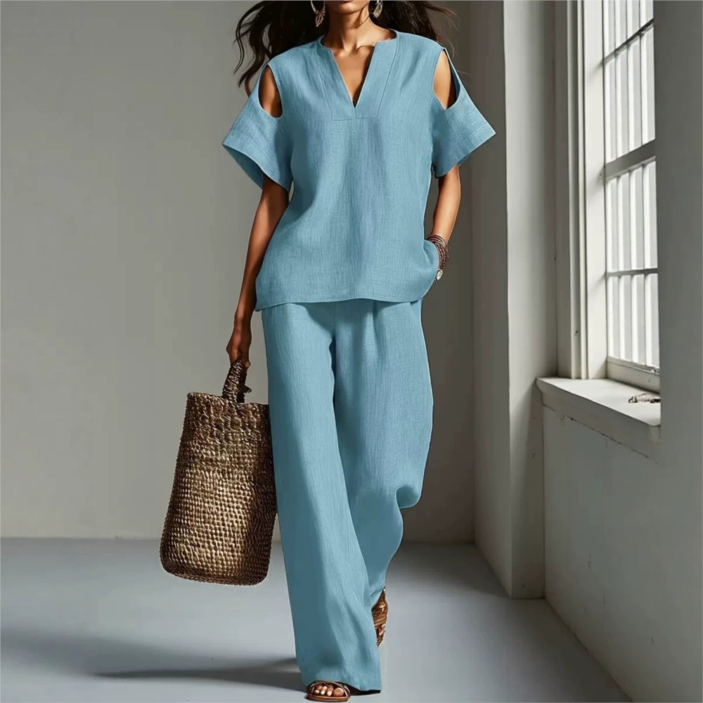 Женский однотонный льняной ком – обзор и цена Linen Pant Wide