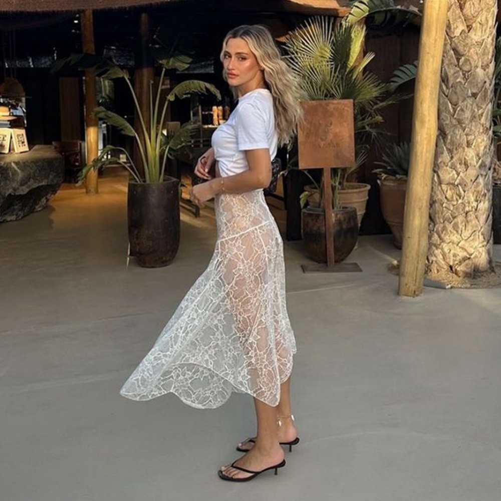 Однотонное кружевное пляжное п – обзор и цена Midi Skirt Floral